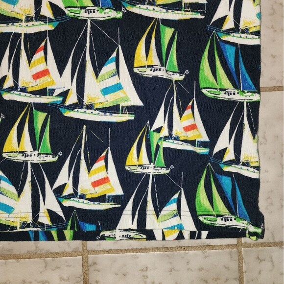 Lands End Mens Traditional Fit Collared Short Sleeve Polo Sailboats Sz XL Vacay - Picture 3 of 10